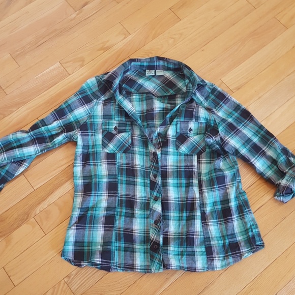Green and Black Plaid Shirt - Picture 2 of 4